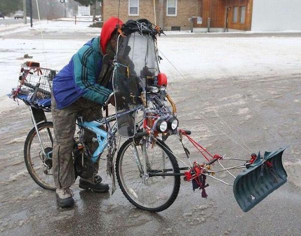 Bike Snow Plow - funnypictures.me