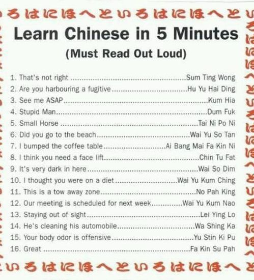Learn Chinese In 5 Minutes - funnypictures.me