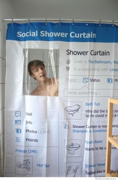 Social Shower Curtain - Funny Pictures