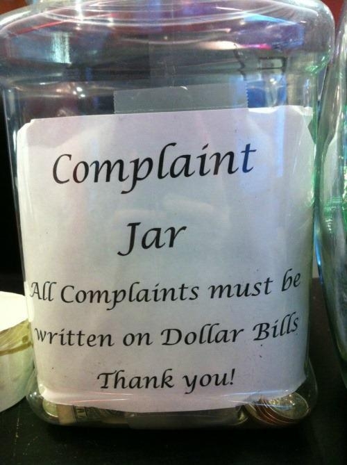 Complaint jar - Funny pictures
