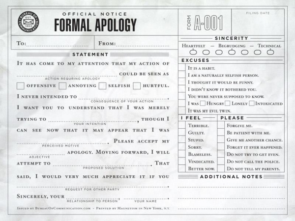 Formal apology - Funny pictures