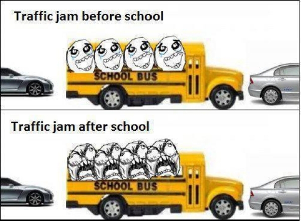 School Bus Traffic Jam - Funny pictures