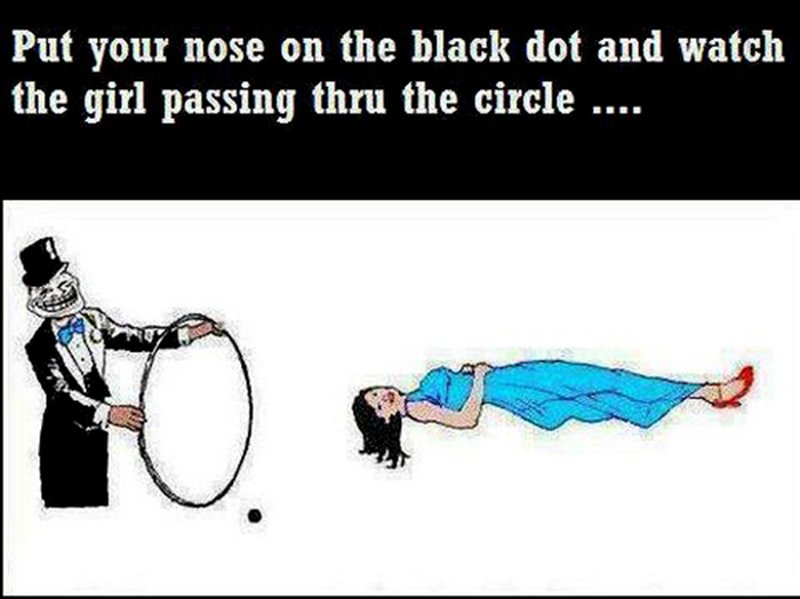 Put Your Nose On The Black Dot - Funny pictures