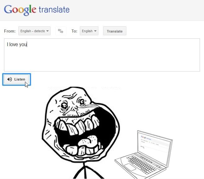 Forever Alone Level: Google Translate - Funny pictures