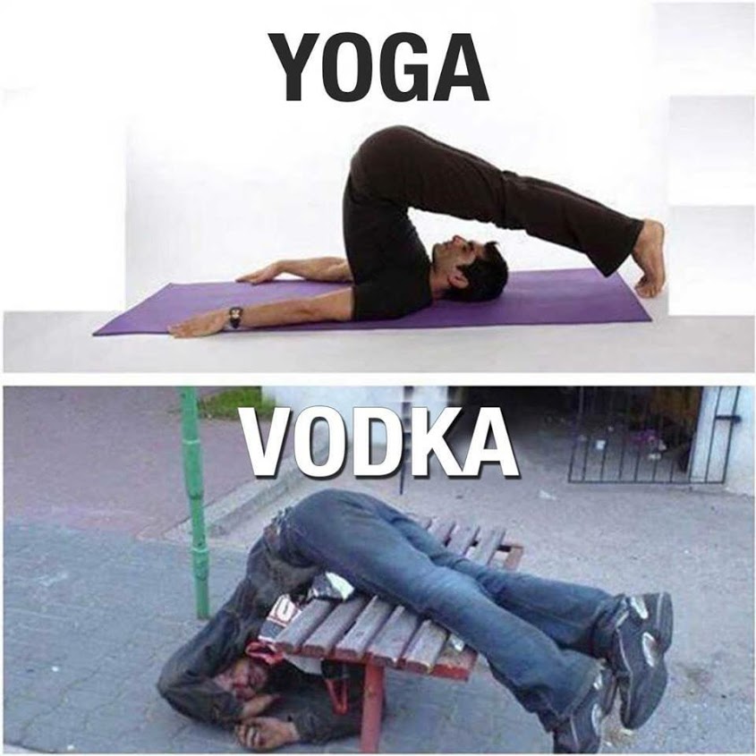 Yoga Vs. Vodka - Funny pictures