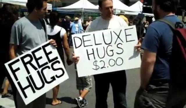 Free Vs. Deluxe Hugs - Funny pictures