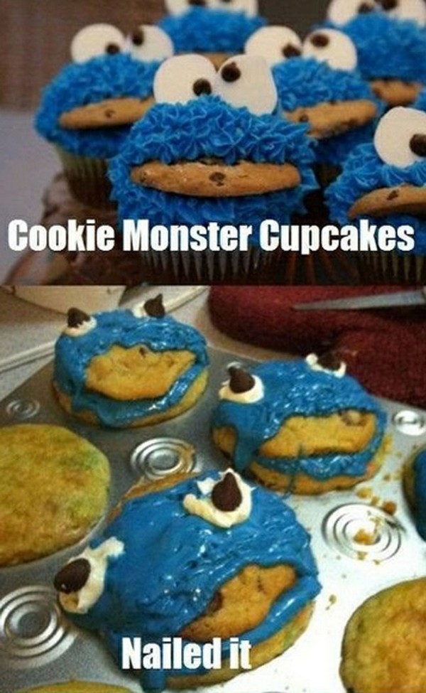 Cookie Monster Cupcakes - Funny pictures